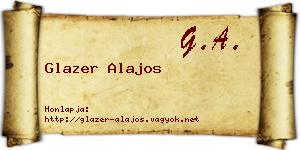Glazer Alajos névjegykártya